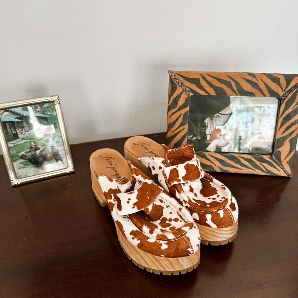 Free People Hair On Corbin Loafer Clogs Cowhide
